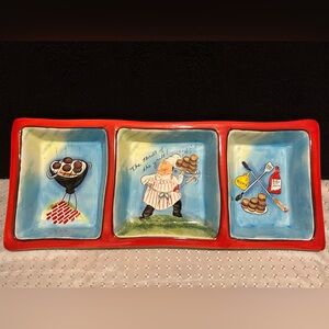 Mud Pie Chef Cook Grill Guy Section Server Serving Dish Platter Summer Barbecue